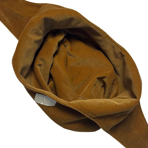 Merit Corduroy Tie Pouch Makeup Bag Brown Cosmetic Organizer - Picture 6 of 8